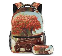 Palme da dattero e cannoni Iftar fanno una dichiarazione con questo set di 2 zaini alla moda per ragazzi ragazze adolescenti, Multicolore#04, B：29.4x20x40cm P：19x7.5x3.8cm, Zaini Daypack