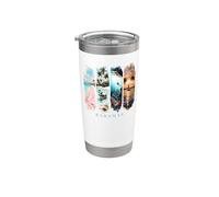 Palme dei Caraibi, spiagge rosa e maiali - Vacanza Bahamas Bicchiere termico in acciaio inox doppia parete