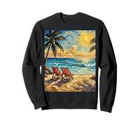 Palme del Paradiso Tropicale al Tramonto Ocean Beach Opere d'Arte Felpa