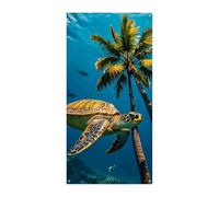 Palme e tartarughe marine immersioni subacquee copertura per porta banner 90 x 180 cm banner per feste cartello di benvenuto stagionale decorazione verticale porta appeso per portico ingresso