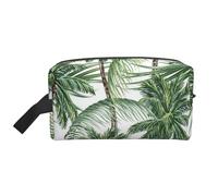 Palme Foglie Tropicali Organizzatore Cosmetico di Grande Capacità, Borsa da Viaggio per Trucco da Donna
