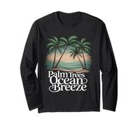 Palme Ocean Breeze Relax Vacanze Vibes Maglia a Manica