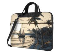 Palme Pesca Barca Laptop Tote Bag per Uomini Donne 15.6 pollice Manica Del Computer Portatile Borsa A Tracolla Cartella Messenger Borsa Del Computer