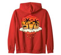 Palme retrò Sunset Summer Beach Vacation Tropical Vacay Felpa con Cappuccio