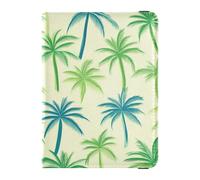 Palme verdi Estate Porta passaporto in pelle per le donne di viaggio per il viaggio Vaccino Card Holder Cover Combo Passaporto Cover Holder Wallet Case per le donne Impermeabile