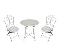 PALMELA - set due sedie pieghevoli e tavolo rotondo con decori