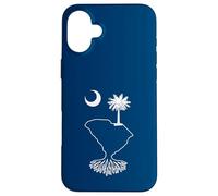 Palmetto albero con le sue radici sulla mappa dello stato della Carolina del Sud Custodia per iPhone 16 Plus