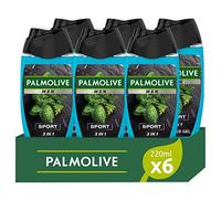 Palmolive Bagnoschiuma Men Sport 3 in 1 con oli essenziali 220ml x 6 | Docciaschiuma per uomo | Gel doccia sportivo | Profumo fresco | Detergente corpo, viso, capelli | Dermatologicamente testato