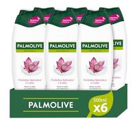 Palmolive Bagnoschiuma Naturals Orchidea e Latte 500ml | Bagnodoccia con vitamina E | Lascia la pelle morbida | Con latte di mandorla di origine vegetale 6 x 500 ml