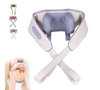 Palmory Neck & Shoulder Massager, Neck and Back Massager with Heat, 3-speed Mode Adjustment, Rechargable for Back Waist Leg Use, Massage Gift for Mom Dad Birthday Mothers Fathers Day (White)