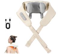 Palmory Neck & Shoulder Massager, Palmory Neck Massager, Deep Tissue 4d Massage Technology, Upgraded 6 Head Massages, for Back, Waist, Leg Use, Office, Home (Beige)