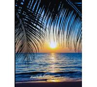 Palms of the Tropics Composition Notebook: Glossy Journal~ Watermark @ page 51 ~ Numbered Pages ~ College Ruled