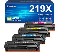 Palmtree 219X con Chip Compatibile per HP 219X 219A per HP Color LaserJet Pro MFP 3302fdw 3302fdwg 3302sdw 3302sdwg 3302fdn 3302fdng 3202dw 3202dn W2190X W2190A (Nero Ciano Giallo Magenta, 4-Pack)