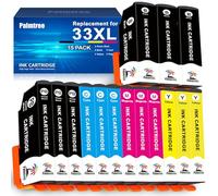 Palmtree Cartucce d'inchiostro Sostituzione Compatibili per Epson 33XL Compatibili per Expression Premium XP-540 XP-530 XP-830 XP-7100 XP-900 XP-640 XP-630 XP-635 (15-Pack)