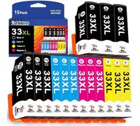 Palmtree Compatibili Cartucce d'inchiostro Epson 33 XL 33XL Cartuccia Per Epson Expression Premium XP-530 XP-640 XP-900 XP-630 XP-540 XP-830 XP-7100 XP-635 Stampante(15 Pack)