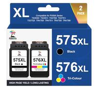 Palmtree PG-575XL CL-576XL Cartucce d'inchiostro Sostituzione cartucce canon 575 576 XL Canon 575XL 576XL per Canon PIXMA TS3550i TS3551i TS3750i TR4750i TR4751i TR4755i TR4756i (1Nero, 1Tri-Colore)