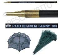 Palo 4Mt Bilancia da Pesca + Nassa Trappola Inganno Granchi Pesci Anguille
