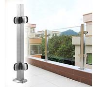 Palo angolare in argento per balcone e giardino, sistema di bloccaggio per balaustre per interni ed esterni, perfetto per decorare la casa e il giardino