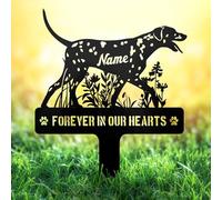 Palo commemorativo per cani da caserma dei pompieri dalmata personalizzato, lapide in metallo, segno di simpatia per esterni, decorazione da giardino, regalo per la perdita di animali domestici