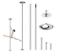 Palo da ballo professionale, kit palo da ballo statico e girevole 2 in 1, materiale in acciaio, capacità di carico 200 kg, altezza regolabile, per fitness, esercizio, danza, studio,pub(A 275cm)