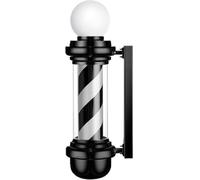 Palo Da Barbiere A Led In Stile Classico, Insegna Aperta Per Parrucchiere, Strisce Led Multicolor Rotanti, Luce Rotante Da Parete Per Esterni, Impermeabile, Risparmio Energetico, Black 1, 88cm/34.65in