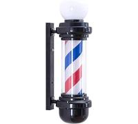 Palo Da Barbiere A Led In Stile Classico, Insegna Aperta Per Parrucchiere, Strisce Led Multicolor Rotanti, Luce Rotante Da Parete Per Esterni, Impermeabile, Risparmio Energetico, Black 2, 68cm/26.77in