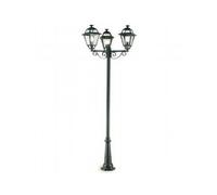 Sovil Illuminazione - Palo da Esterno Elegance 250 cm 3 Luci E27 Alluminio Vetro Grigio