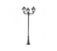 Palo Da Esterno Contemporaneo 250Cm Elegance Alluminio E Vetro Grigio 3 Luci E27