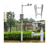 Palo di Montaggio per Telecamera in Acciaio zincato da 3 m con Gabbia di Base e parafulmine da 40 cm, Supporto per Telecamera di Sicurezza Bianco Regolabile da 2 a 6 m per sistemi di sorvegl