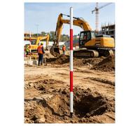Palo di Rilievo Alluminio & Asta 6.6 10 16 FT per Topografia, Picchettamento e Profondità Pozzo con Marcatura Alta Visibilità(200cm/6.6ft)