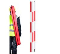 Palo di Rilievo Leggero in Alluminio & Asta Graduata 2/3/5 Metri per Topografia, Lavori Stradali e Sonda per Pozzi d'Acqua con Marcature Rosse Alta Visibilità(5 meters/16.4 ft)