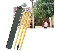 Palo di salvataggio con isolamento sezionale giallo, alta tensione 10 kV 35 kV 110 kV 220 kV 500 kV con impugnatura in gomma isolante, con borsa for il trasporto(35kV-4.5m/14.8ft (3-Section))