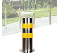 Palo di sicurezza con barriera di protezione per parcheggio, barriera stradale di sicurezza per garage, parcheggio e fermata dell'autobus con 4 fori di montaggio e bulloni - Acciaio inossidabile - C