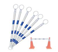 Palo di Sicurezza Teles, Coni stradali Riflettenti da 1,2 a 2 Metri, 6 Coni Multicolore per Il Controllo della Folla per Una Maggiore visibilità (Blu e Bianco).