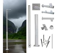 Palo Di Sorveglianza Palo alto per telecamera di sicurezza da esterno con parafulmine, pali per telecamera di sorveglianza da esterno staccabili, pannelli solari spessi 0,06 pollici(177in/4.5m)