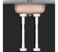 Palo di sostegno da incasso, Staffa for lavello in acciaio inox, altezza regolabile, varie misure, multicolore, confezione da 2(White,H 35 50cm(14" 20"))