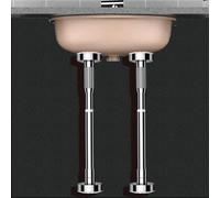 Palo di sostegno da incasso, Staffa for lavello in acciaio inox, altezza regolabile, varie misure, multicolore, confezione da 2(Silver,H 35 50cm(14" 20"))