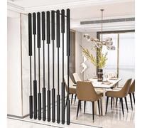 Palo divisorio per ambienti 100-300 cm, divisorio in ferro nero, colonna divisoria, palo di separazione dal pavimento al soffitto per ufficio, hotel, casa, ristorante, bar, palestra(8pcs-C,100cm/39in/