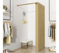 Palo divisorio per Ambienti, divisorio per Ambienti sospeso a Forma di L per camerini, Tenda per la Privacy di Negozi di Abbigliamento con palo di Supporto in Metallo, Ideale per Centri comm