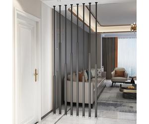 Palo divisorio regolabile in metallo, altezza 100-300 cm, divisorio da soffitto a pavimento, decorazione per soggiorno e ristorante, set da 8 pezzi, 280 cm
