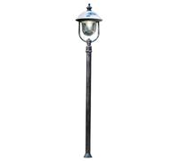 Palo Esterno Classico Bari Metallo E Ceramica Nero Sfumato Argento 1 Luce E27