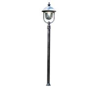 Palo Esterno Classico Bari Metallo E Ceramica Nero Sfumato Argento 1 Luce E27