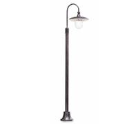 Palo Esterno Classico Latina Metallo Ceramica Nero Sfumato Rame 1 Luce E27 [EEK: A++]