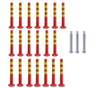 Palo flessibile for delimitare la barriera stradale - Montaggio a terra alto 30 pollici con fascia riflettente for vialetti e controllo della folla(Red+yellow,20 pack)