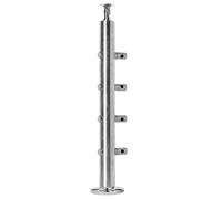 Palo for balaustra in vetro in acciaio inossidabile 304, colonne for ringhiera quadrate, colonne for interni adatte a scale, ponti, ville e giardini (85 cm/2,8 piedi)(Shape2,105cm/3.4ft)