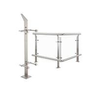 Palo for balaustra in vetro in acciaio inox 304, palo for ringhiera alto 85/105 cm adatto for piattaforme, corridoi, scale, ponti ecc. (colore: argento)(Silver,85cm/33.5in)