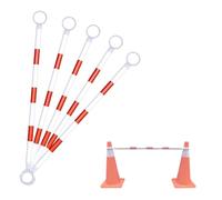 Palo for barricata di sicurezza retrattile in plastica industriale in PVC | Multicolor 1/2/5/6/8/12 pezzi: visibilità nel controllo della folla nel traffico(Red and White,5pcs)
