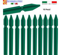 Palo Paletto a T Plastificato Verde per Rete Metallo Recinzioni Paletti Pali 10P