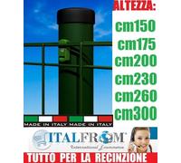 PALO PALETTO TONDO FERRO ZINCATO PLASTIFICATO PALETTI RECINZIONE RETE METALLICA