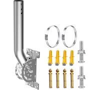 Palo per antenna con perno rinforzato - Asta a J in acciaio inox solido antiruggine (3,5 cm x 30 cm), compatibile con installazioni a parete, grondaia o tetto, adatto per punti di accesso esterni